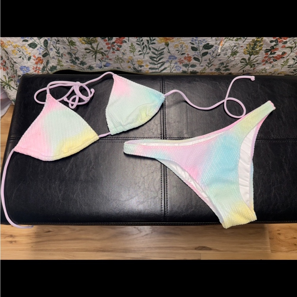 PINK Victoria's Secret Pink and Blue Bikini Set